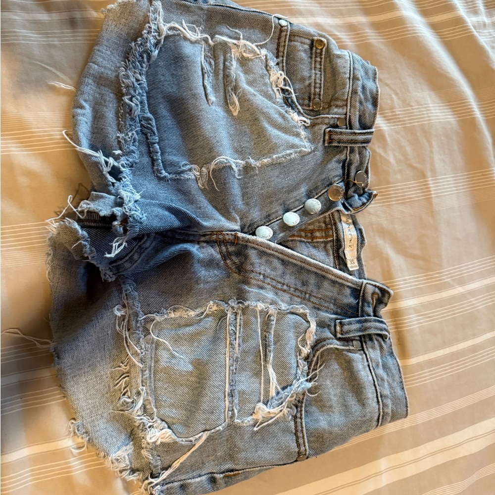 MINKPINK Light Blue Denim Shorts